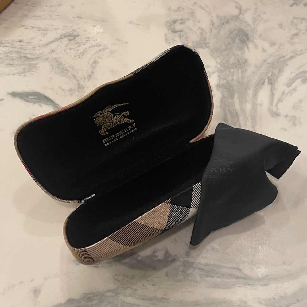 Burberry Checkered Eyeglass Case with Black Interior